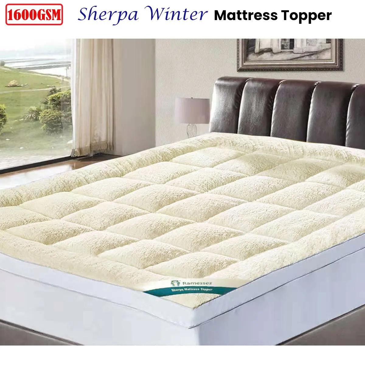 1600GSM Sherpa Winter Mattress Topper Double