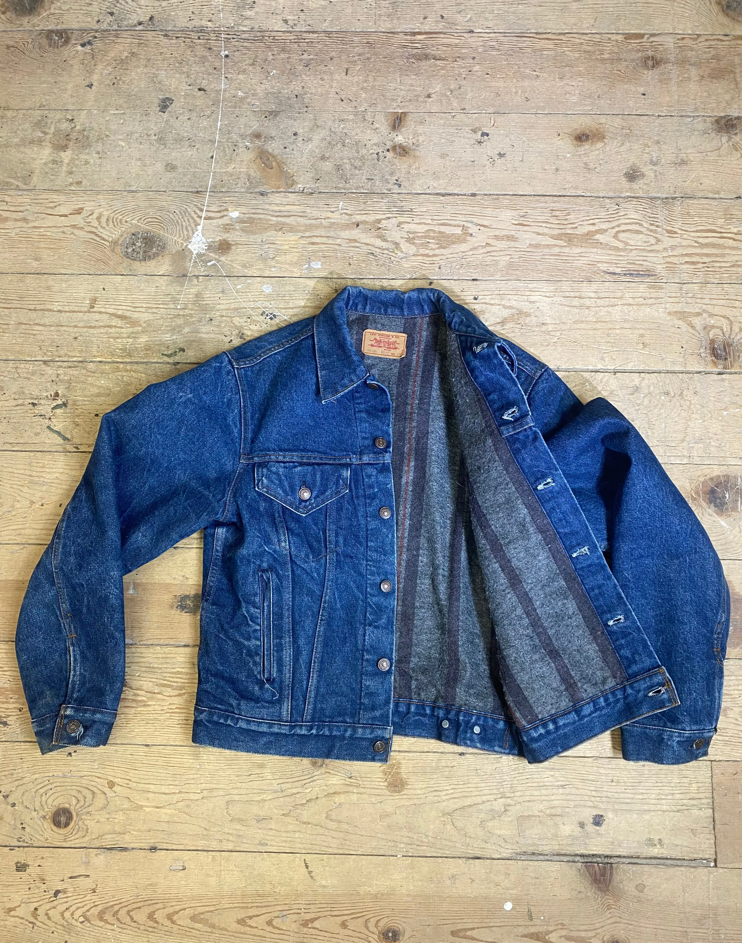 1980s Blanket-Lined 70506 Denim Jacket by LEVI'S