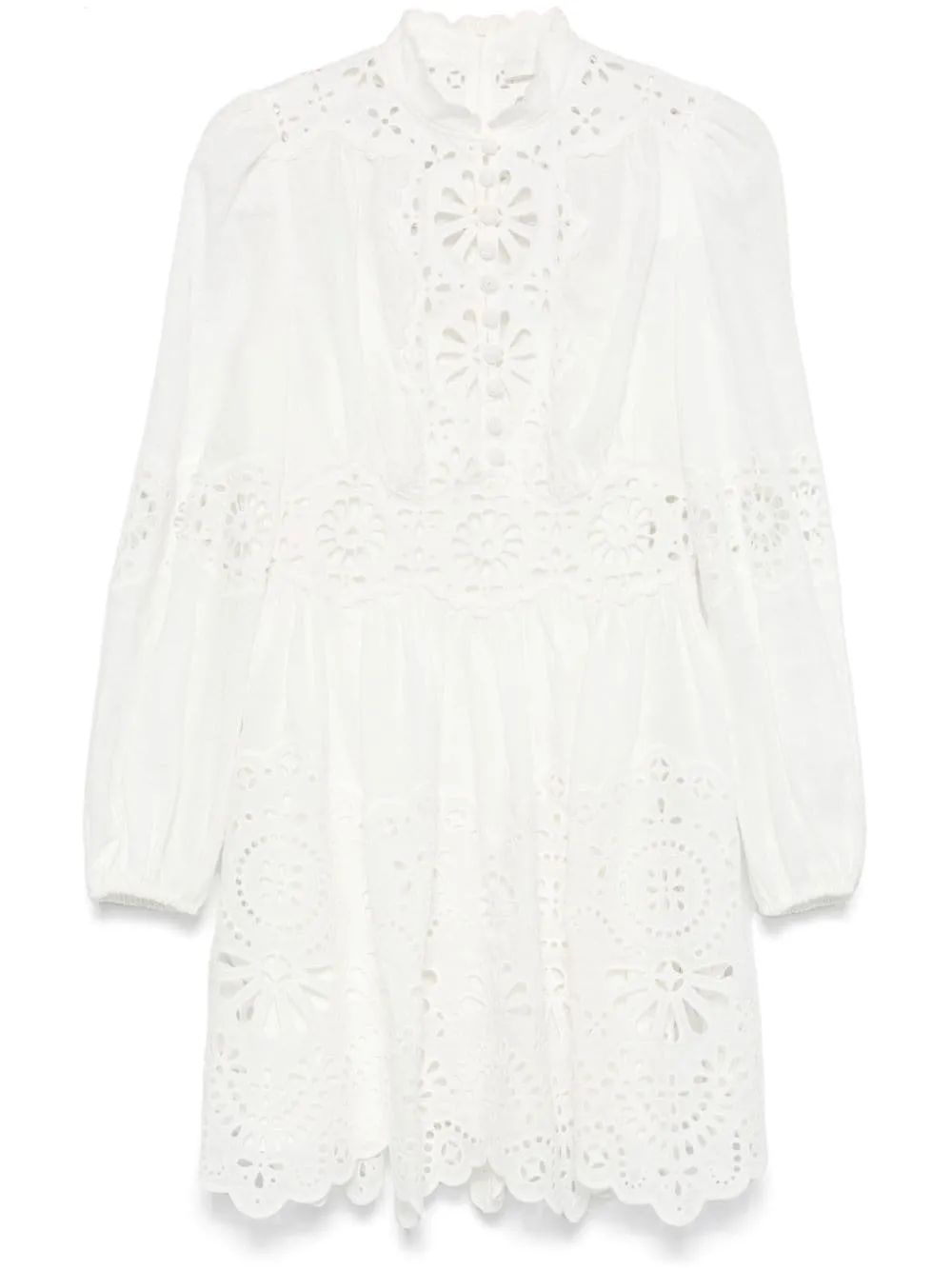 Acacia Broderie Mini Dress in Ivory