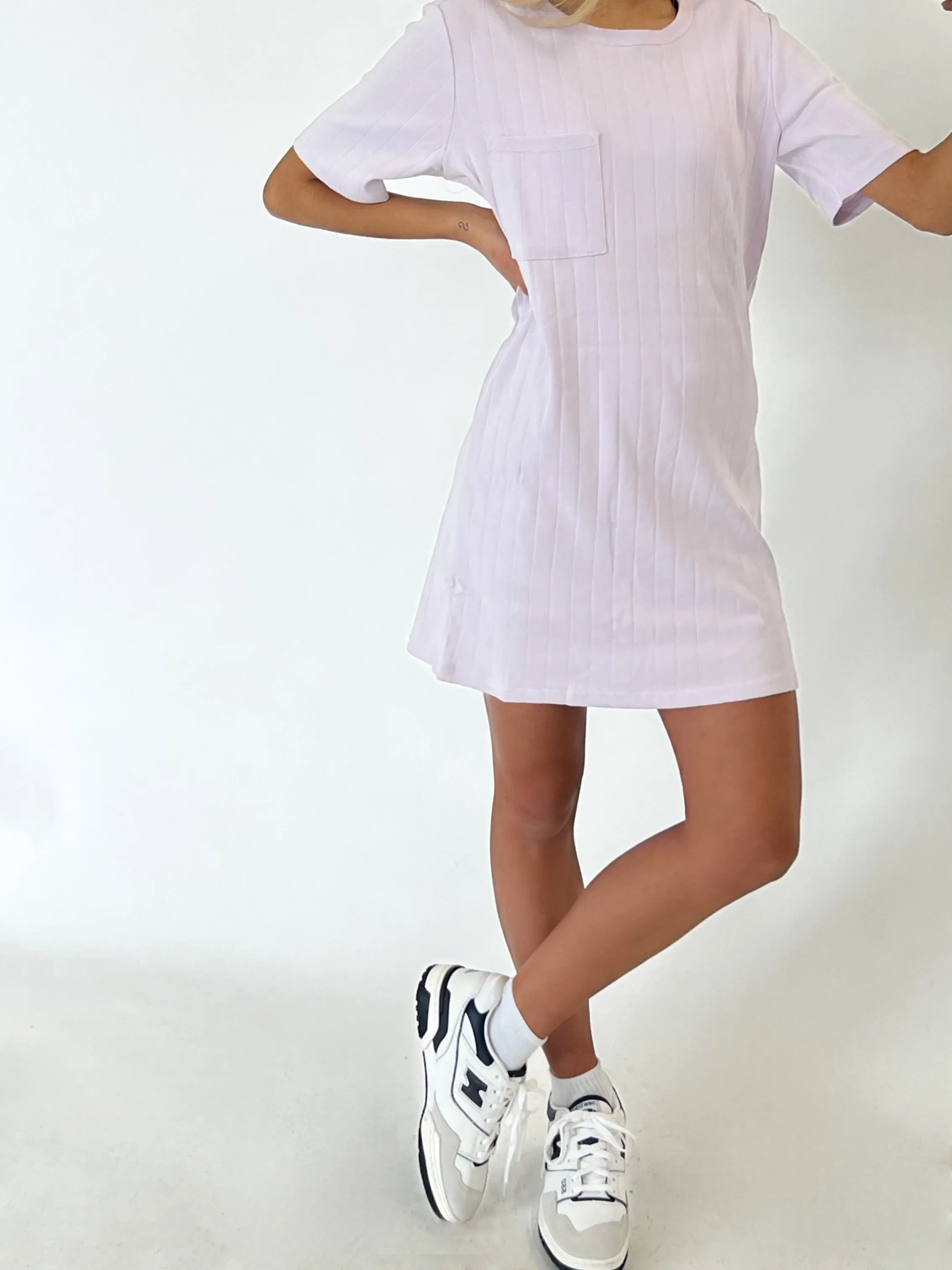 Addi Ribbed Tee Shirt Dress | Orchid Hush