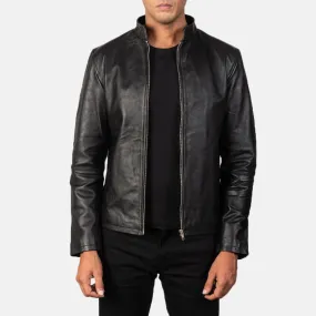 Alex Black Leather Biker Jacket