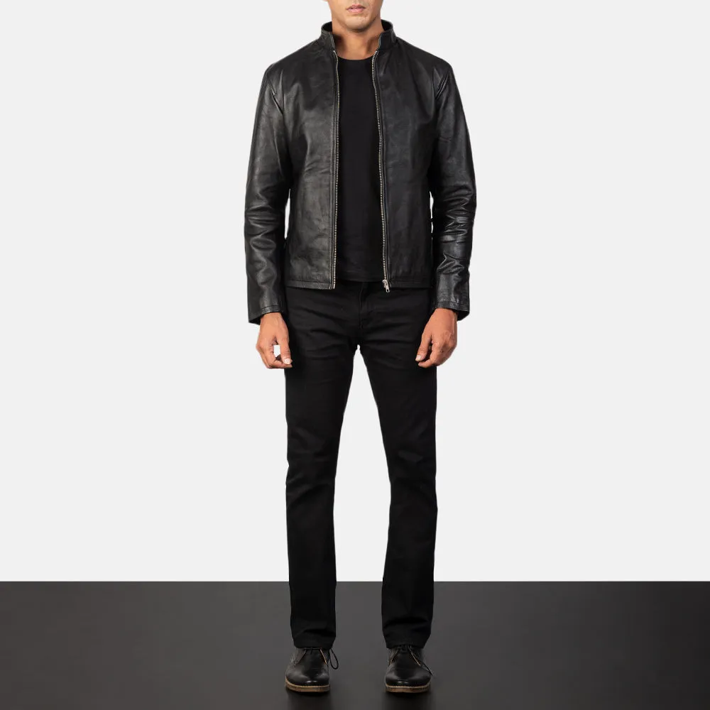 Alex Black Leather Biker Jacket