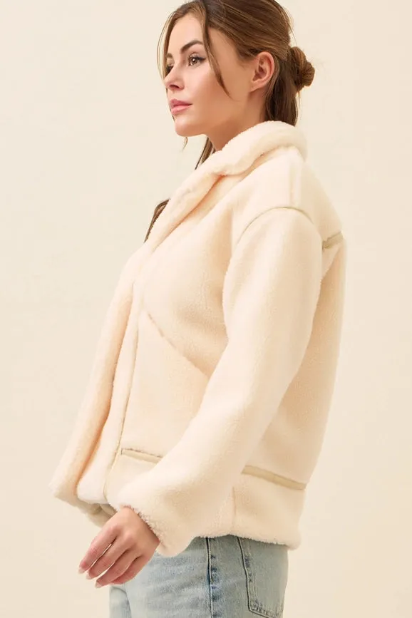 All She Needs Cozy Sherpa Jacket CREAM