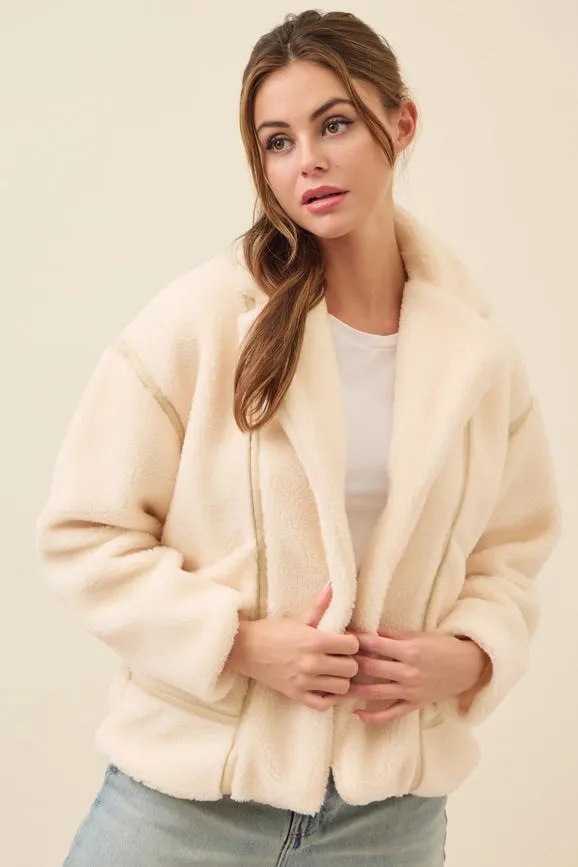 All She Needs Cozy Sherpa Jacket CREAM