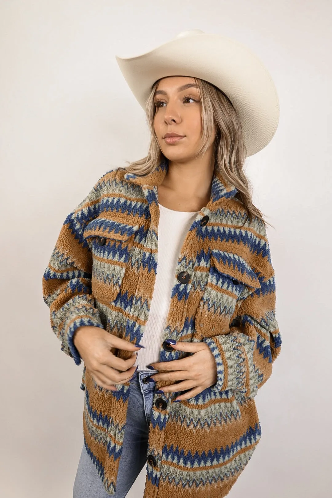 Amarillo Printed Sherpa Jacket