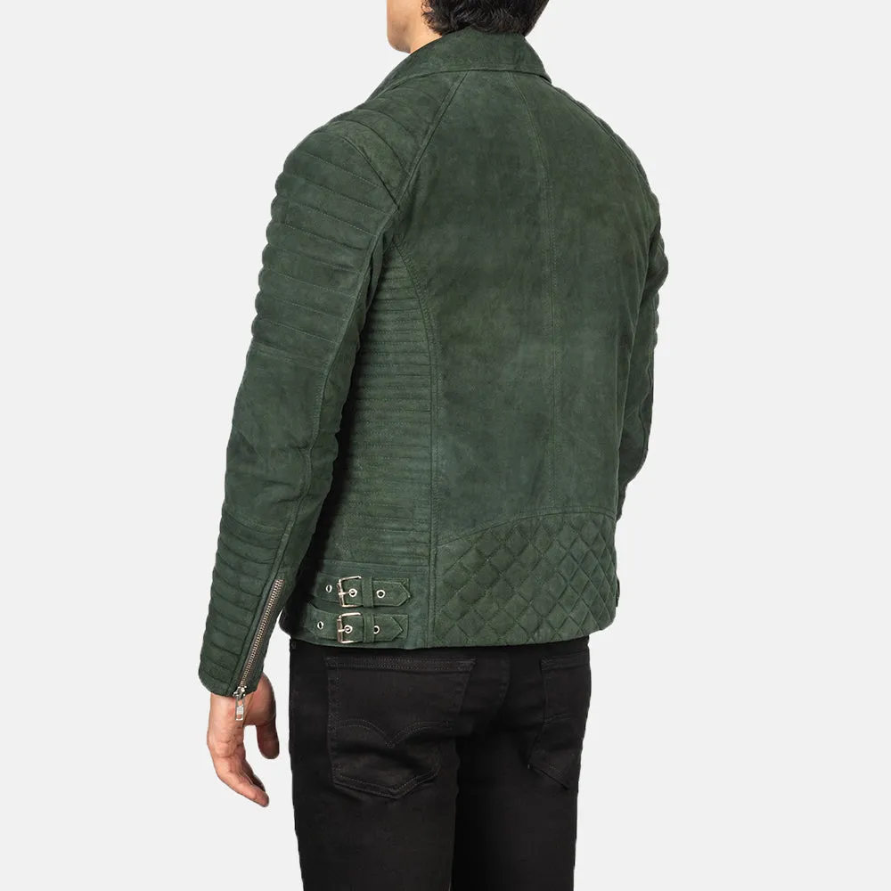 Armand Green Suede Biker Jacket