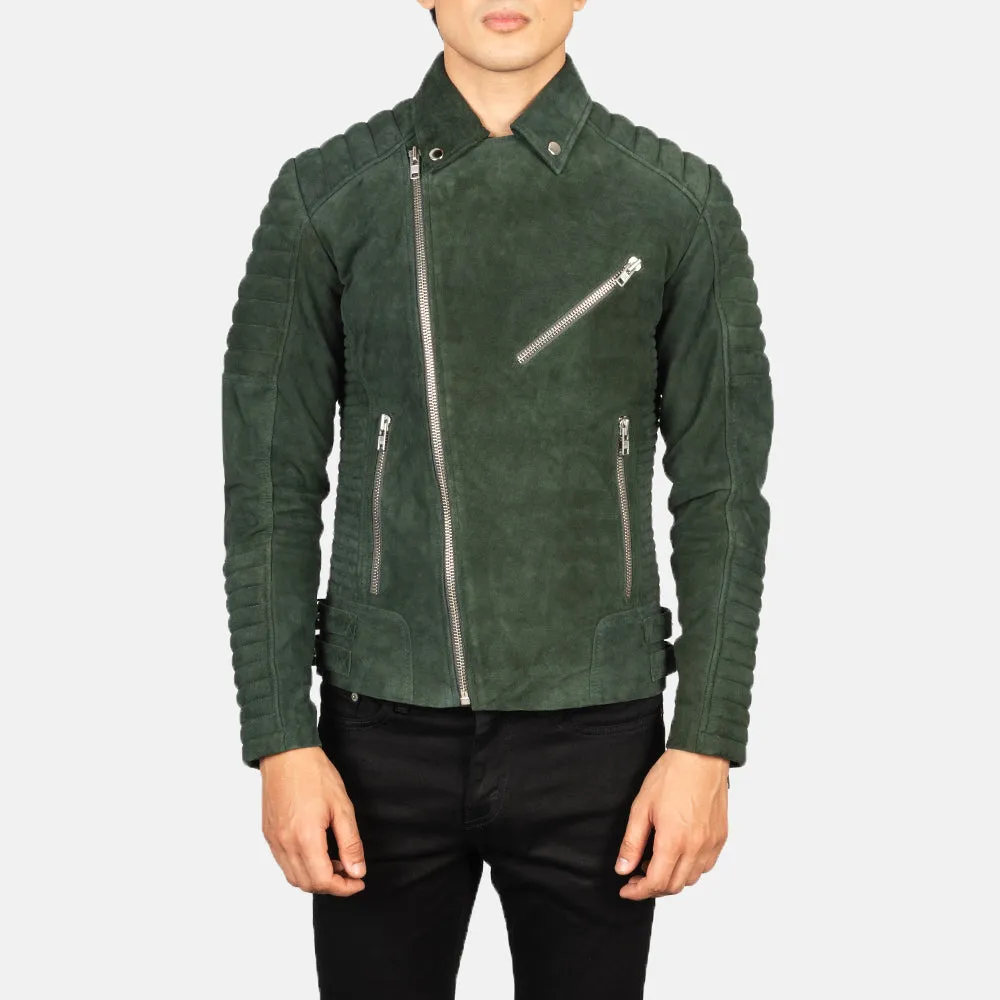 Armand Green Suede Biker Jacket