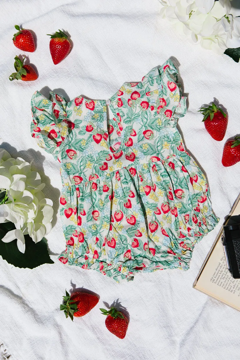 Baby Hattie Romper in Strawberry - FINAL SALE