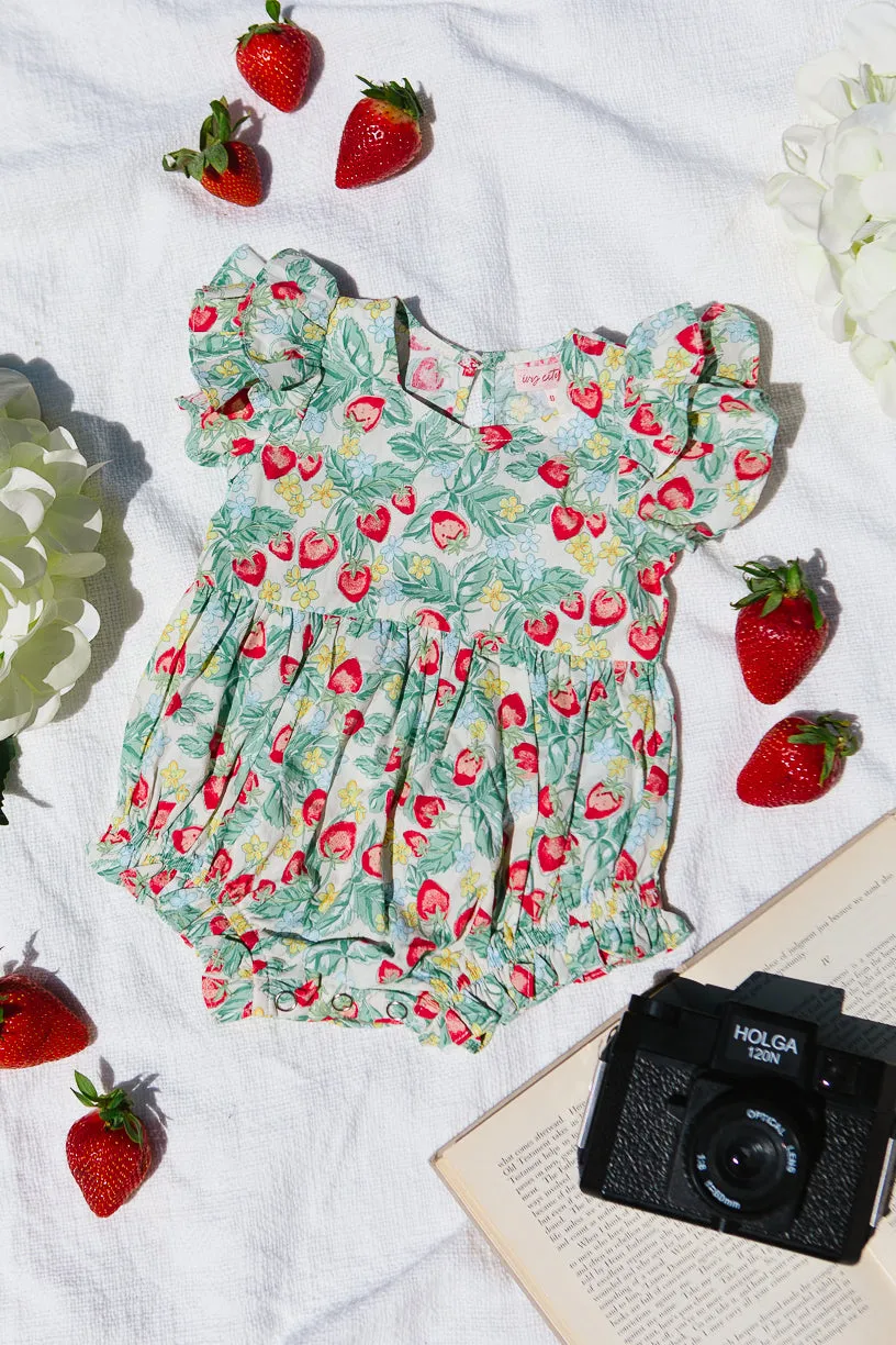 Baby Hattie Romper in Strawberry - FINAL SALE