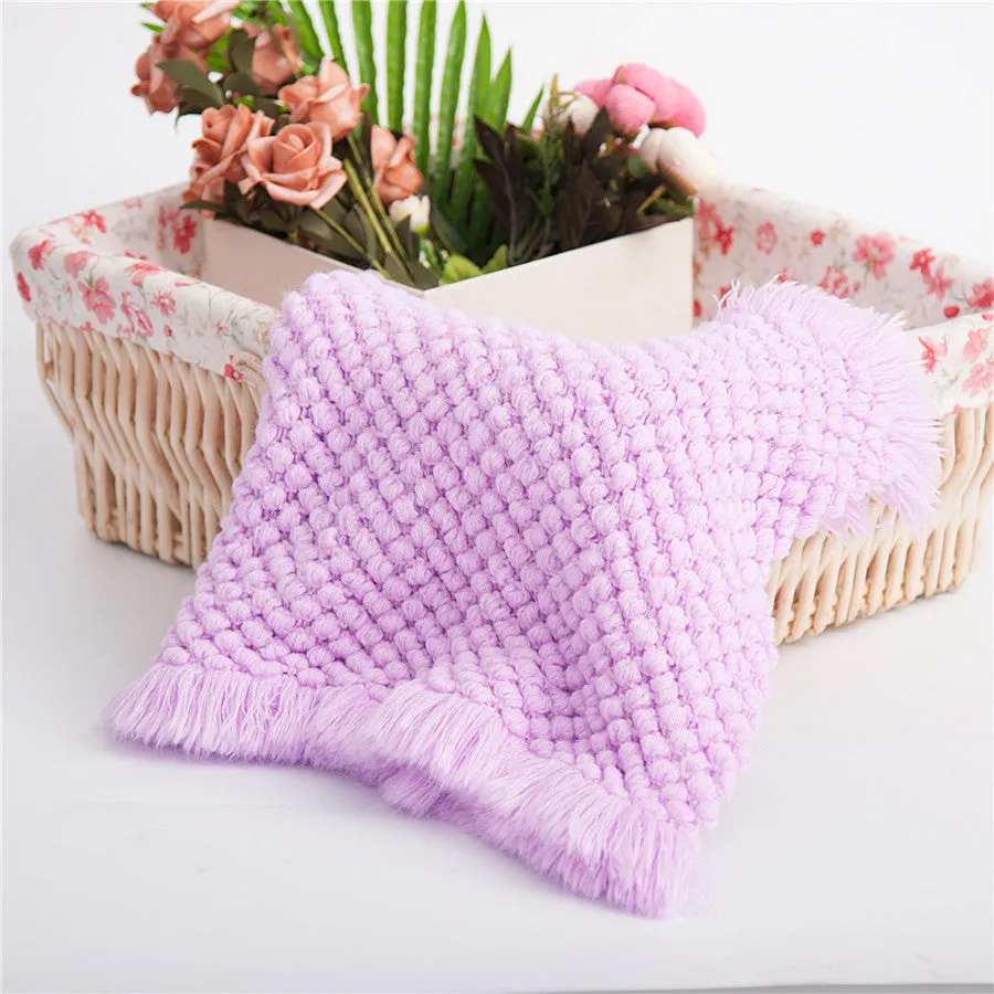 Babymoon Fringe Bubble Layer Basket Filler Baby Photography Blanket | Light Purple