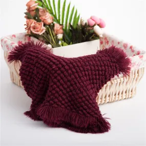 Babymoon Fringe Bubble Layer Basket Filler Baby Photography Blanket | Maroon