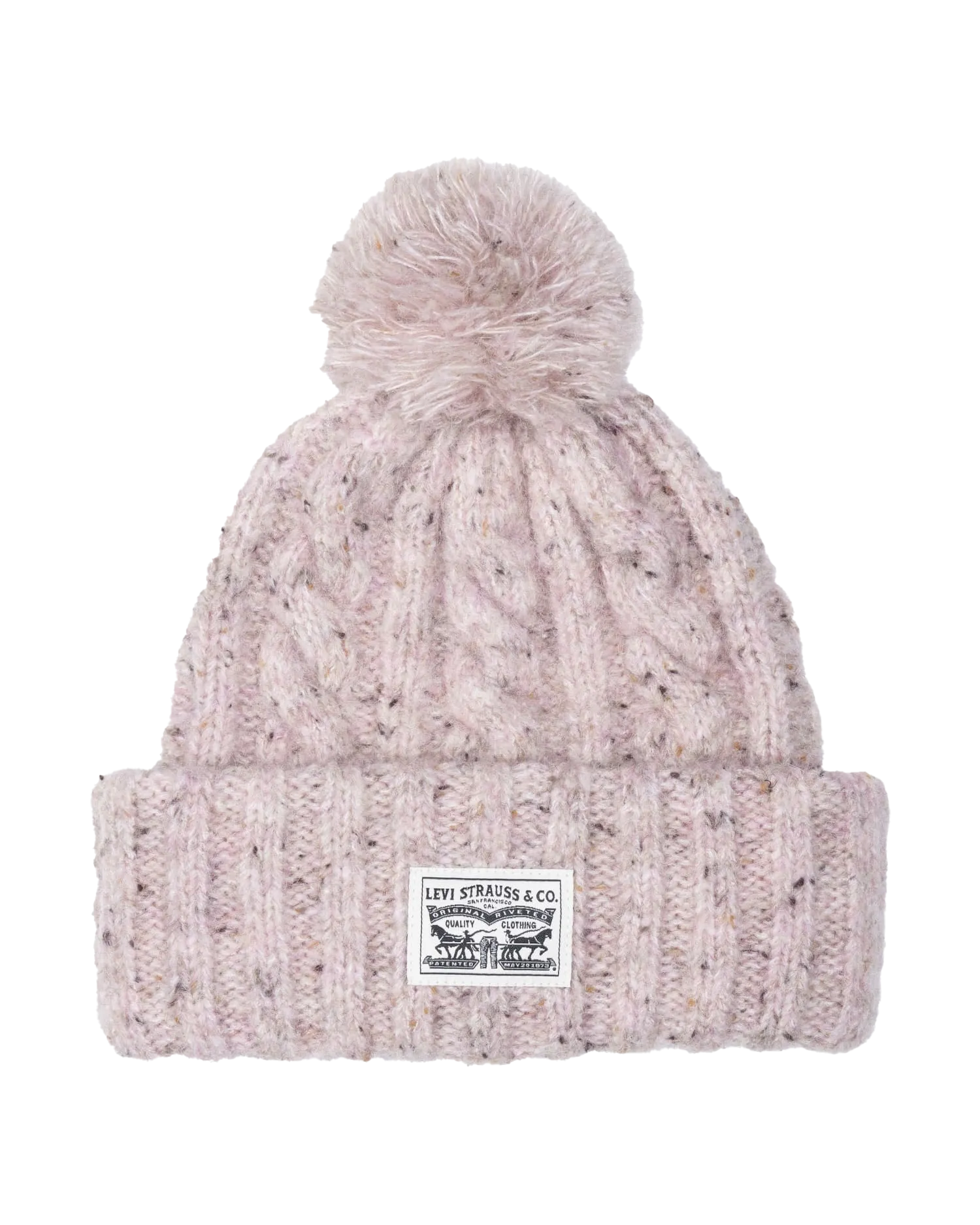 Backpatch Pom Beanie in Light Pink