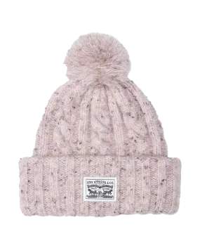 Backpatch Pom Beanie in Light Pink