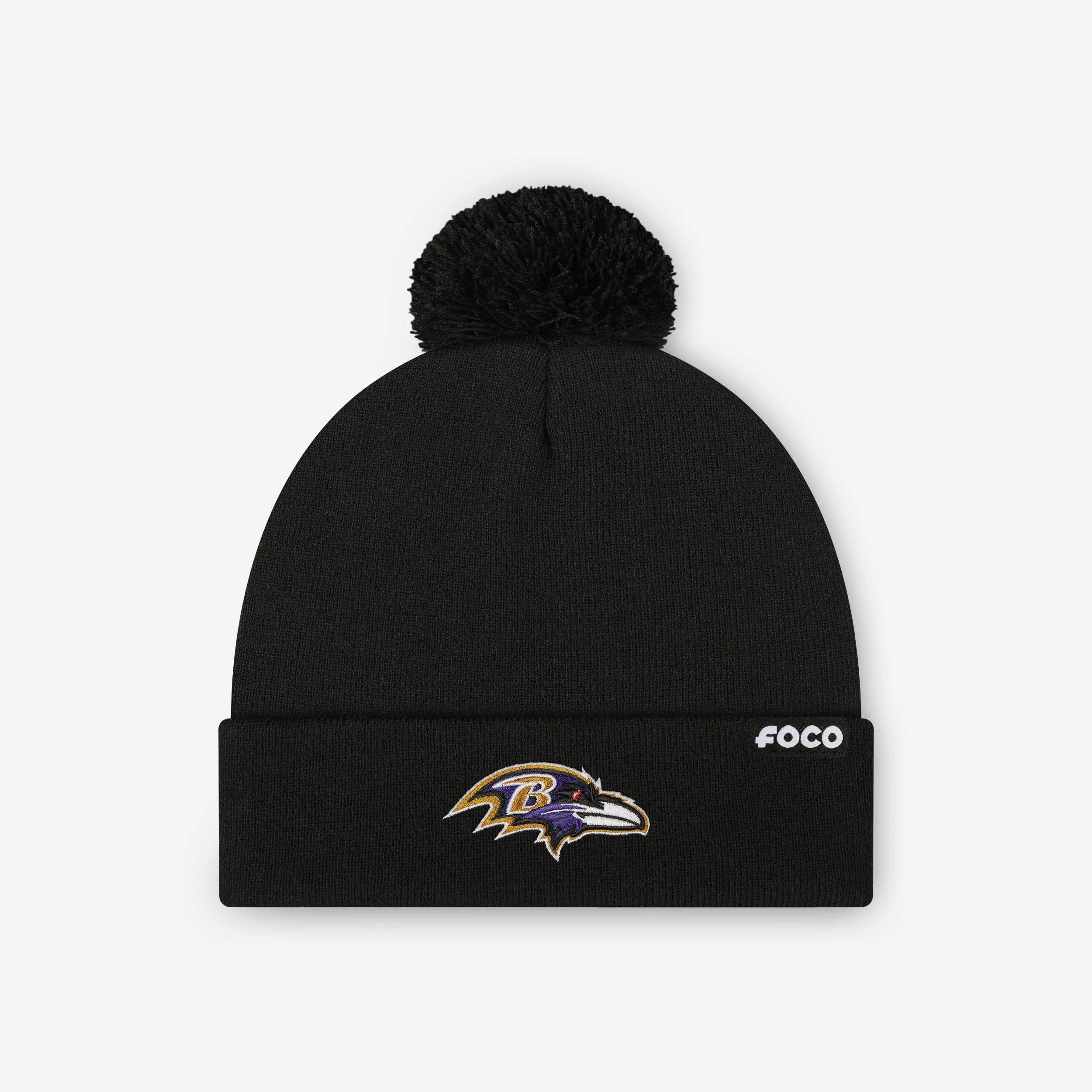 Baltimore Ravens Basic Primary Logo Pom Beanie