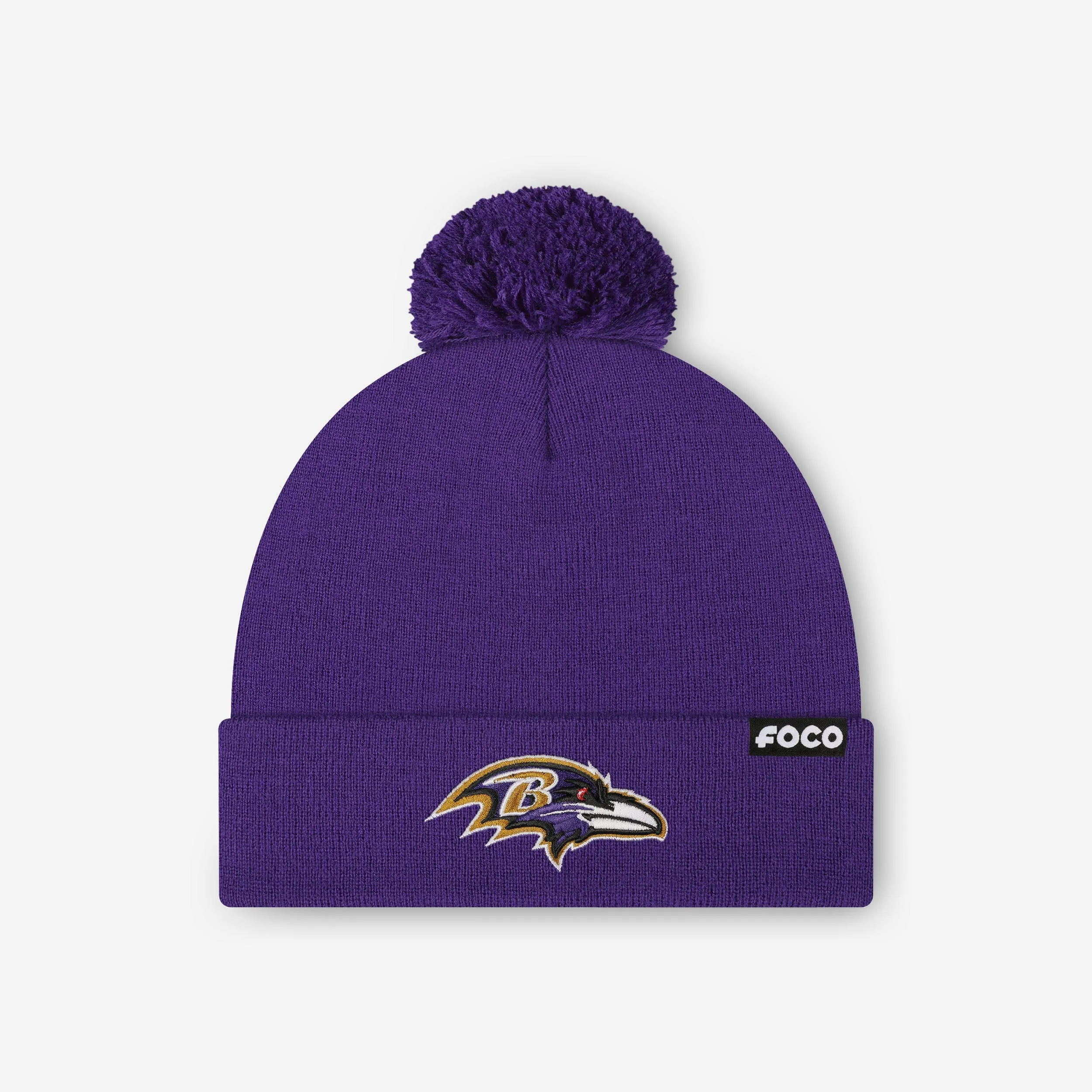 Baltimore Ravens Basic Primary Logo Pom Beanie