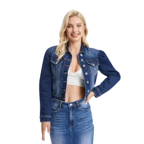 Bayeas Women's Puffy Sleeve Denim Stellar Jacket