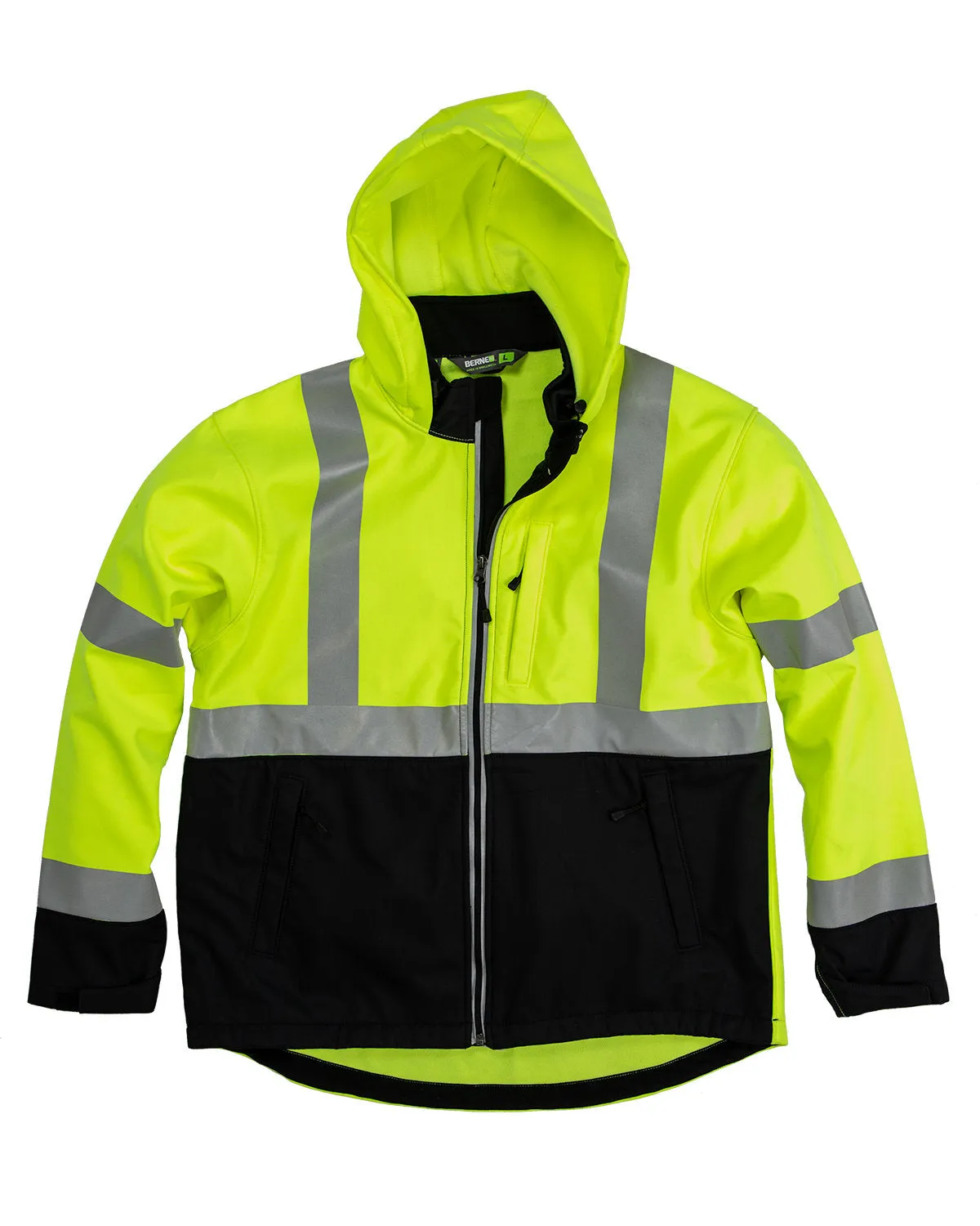 Berne Men's Hi-Vis Class 3 Hooded Softshell Jacket