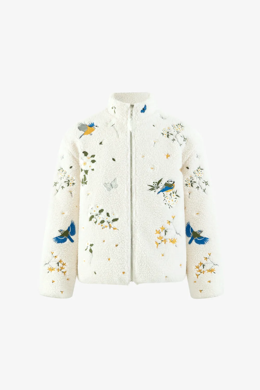 Botanical Embroidery Sherpa Fleece