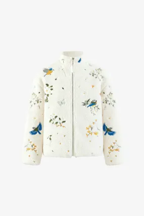 Botanical Embroidery Sherpa Fleece