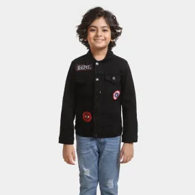 Boys Denim Character Jacket - BLACK