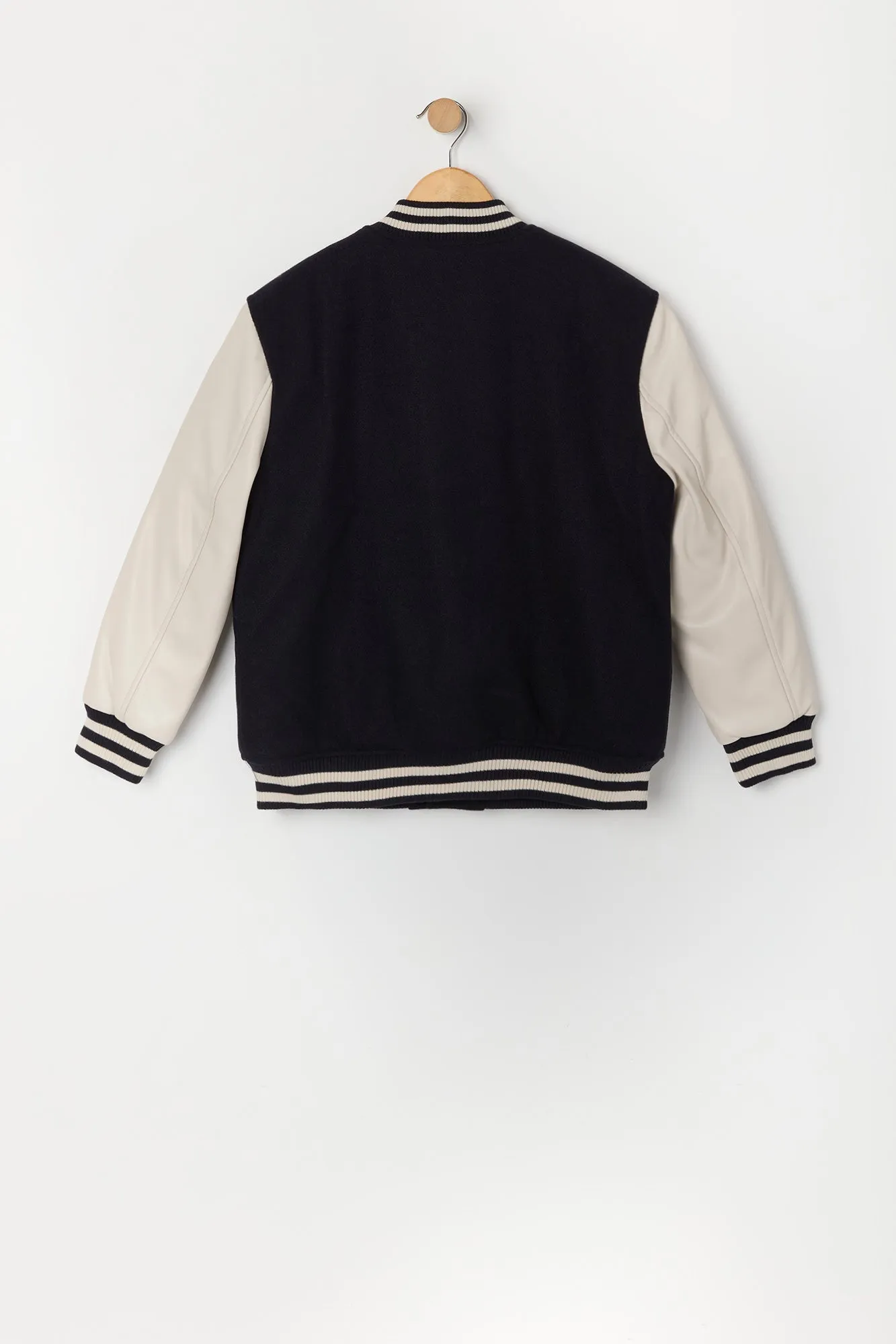 Boys Embroidered Fleece Varsity Jacket