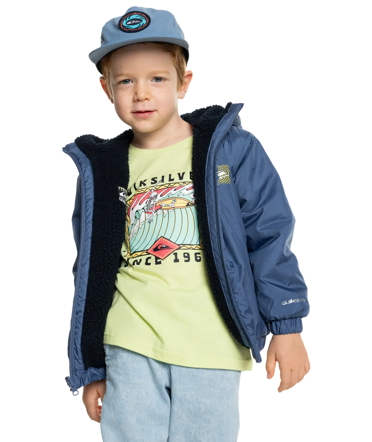 Boys Reversible All Seas Jacket in Vintage Indigo