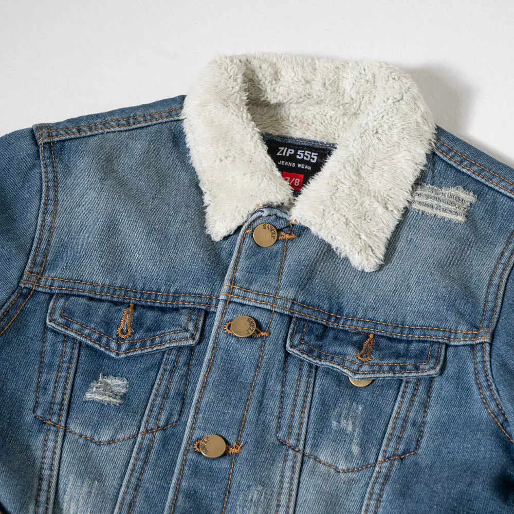 Boys Sherpa Edit Denim Jacket