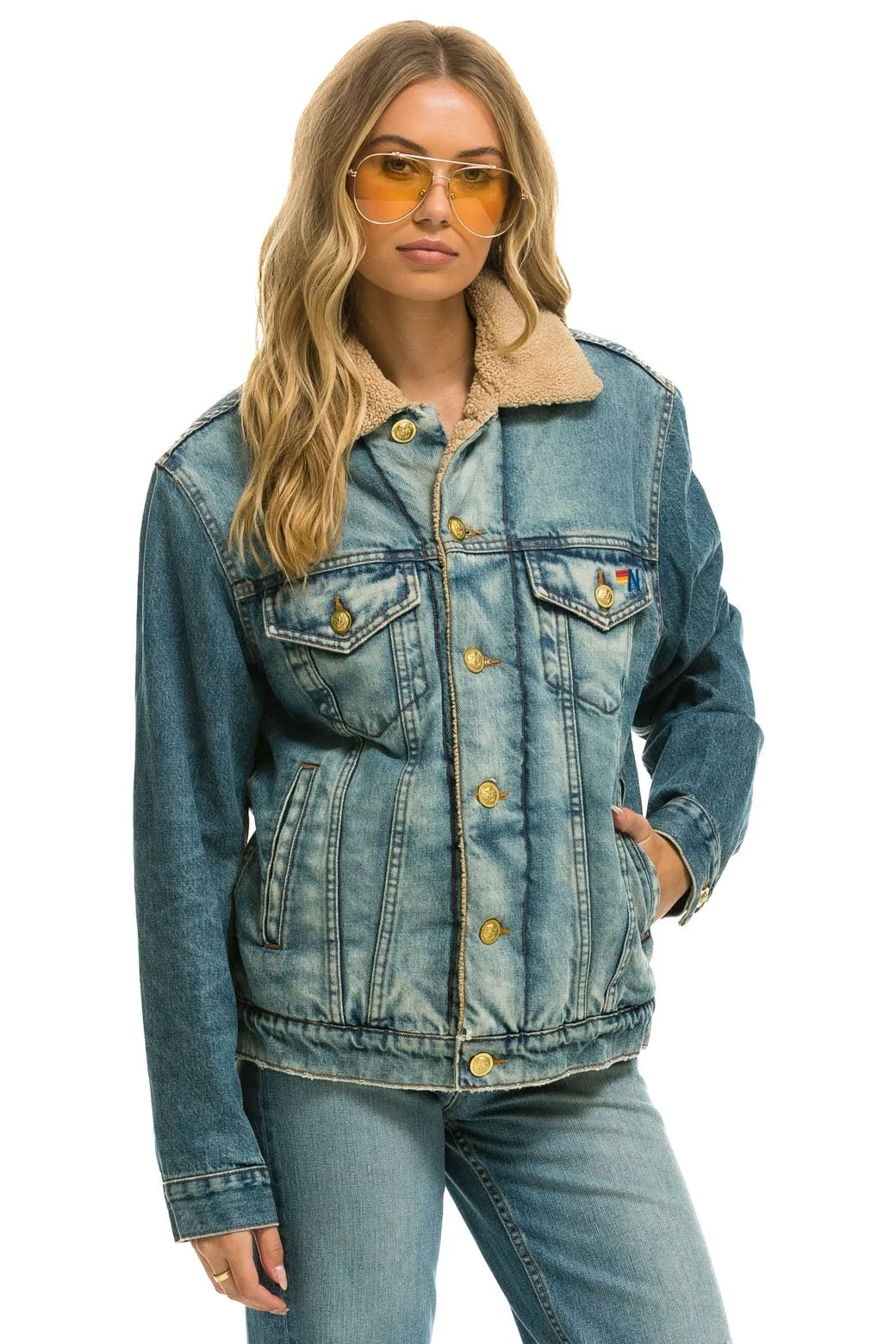 CALI LOVER RANCH SHERPA DENIM JACKET - VINTAGE