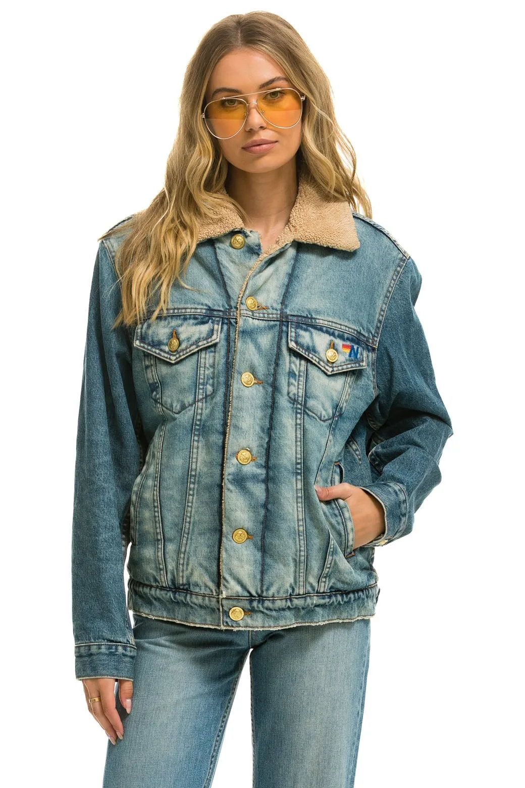 CALI LOVER RANCH SHERPA DENIM JACKET - VINTAGE