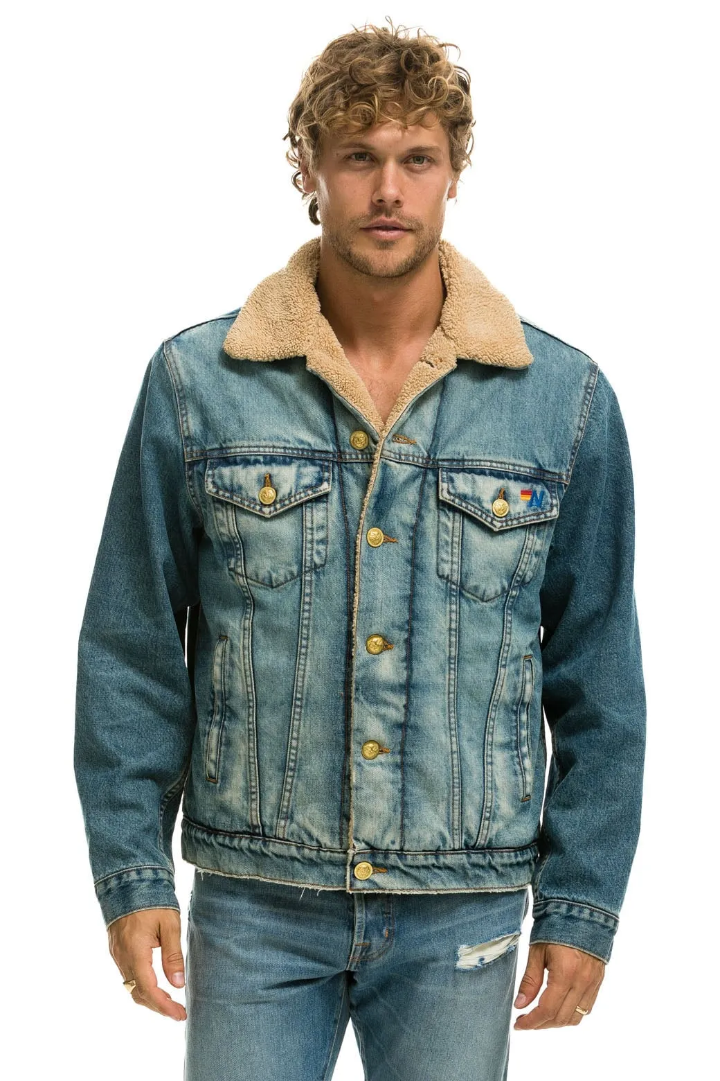 CALI LOVER RANCH SHERPA DENIM JACKET - VINTAGE