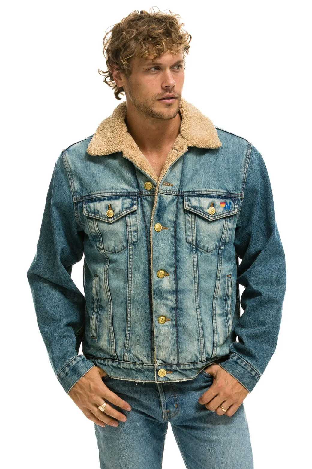 CALI LOVER RANCH SHERPA DENIM JACKET - VINTAGE