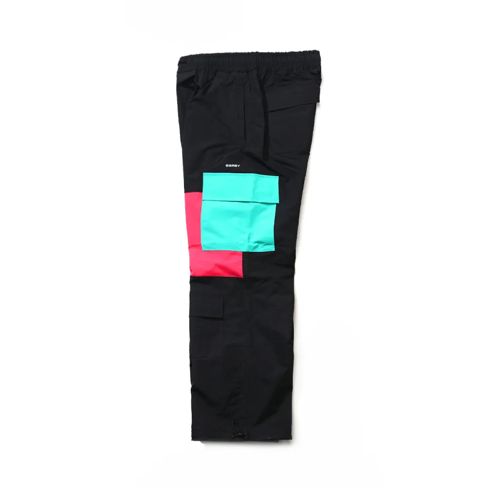 CARGO POCKET BOX TRACK PANTS BLACK