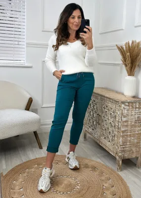 Caroline Teal Chino Joggers