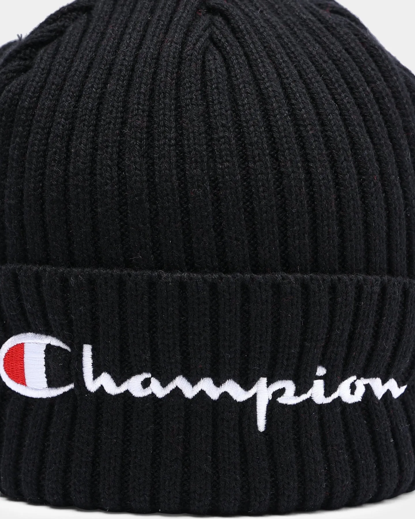 Champion C Life Ribbed Script Beanie Black