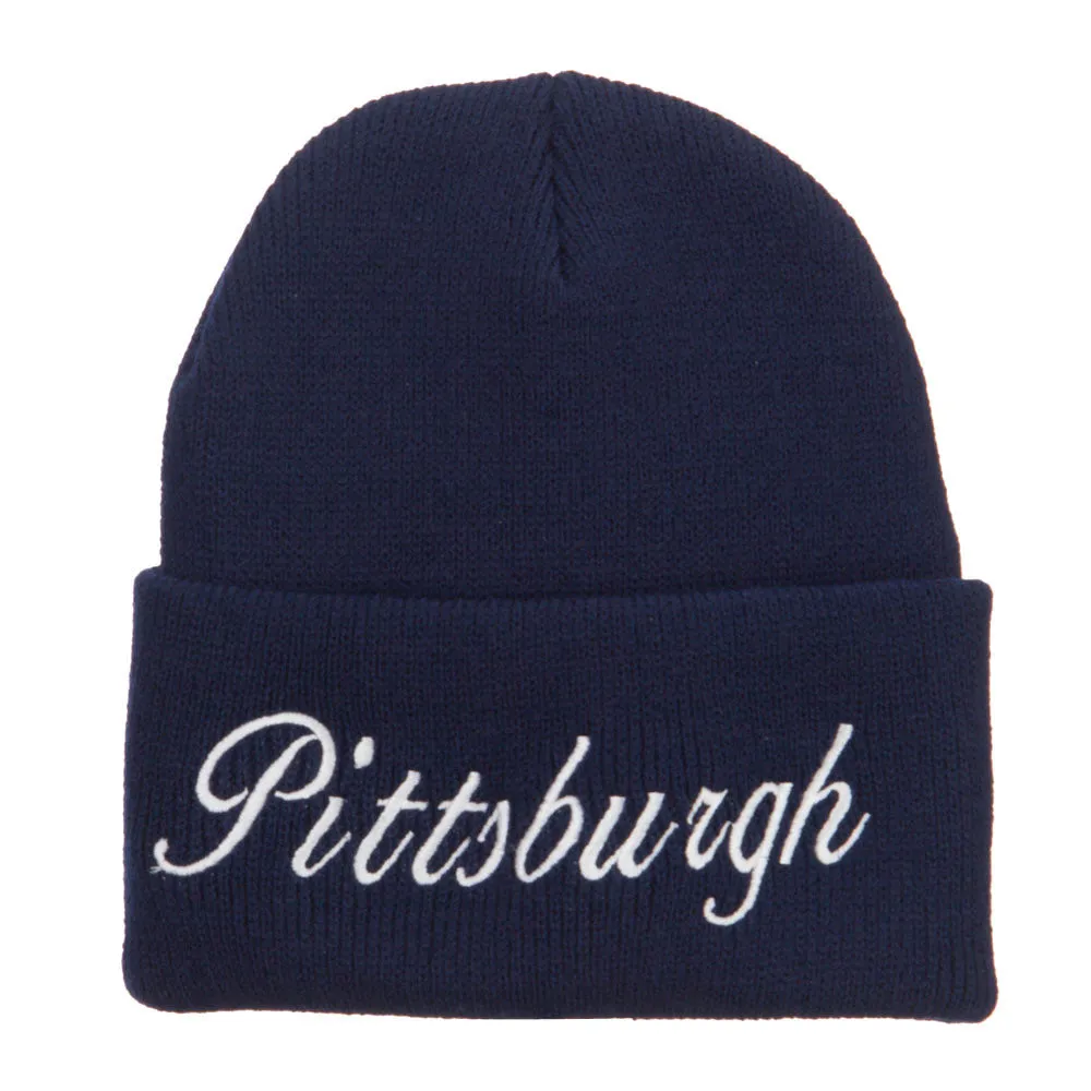 City of Pittsburgh Embroidered Long Beanie