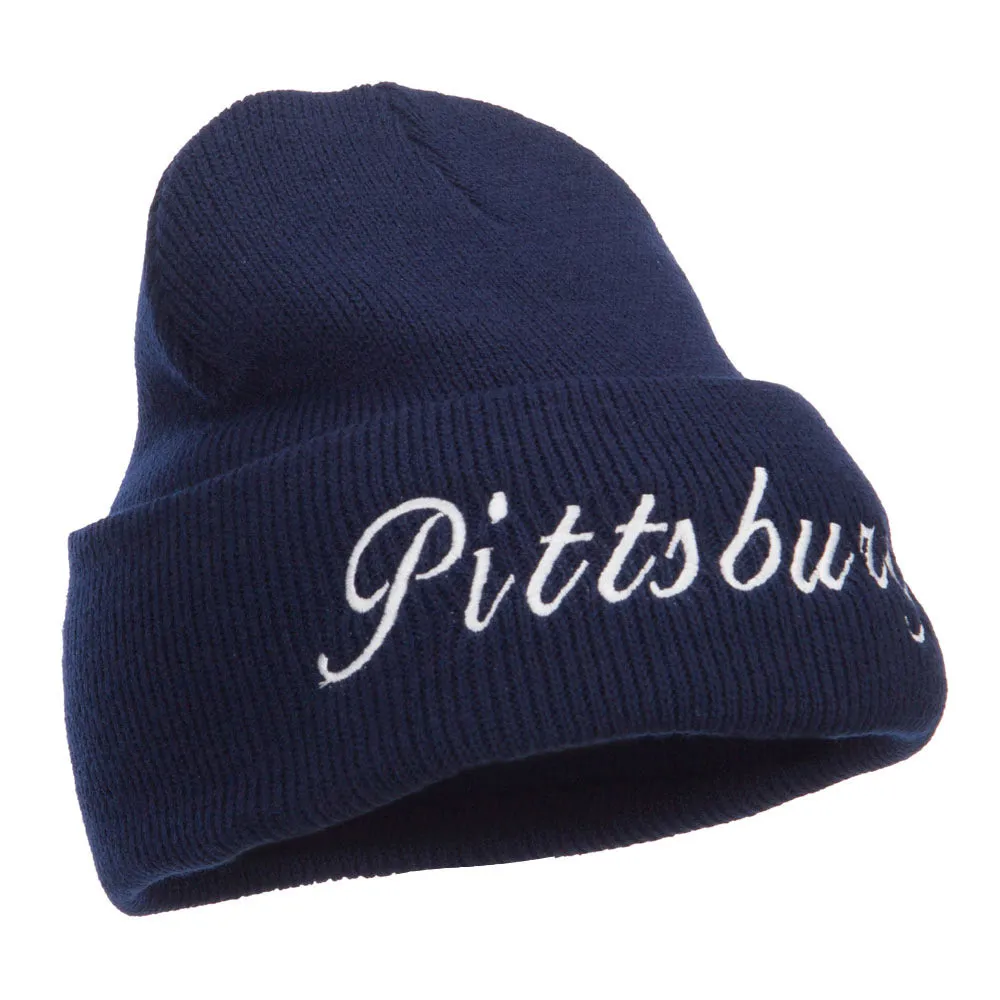 City of Pittsburgh Embroidered Long Beanie