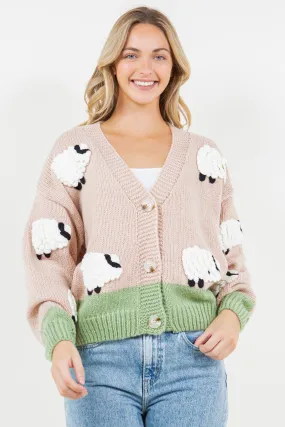 Counting Sheep Cardi Tan