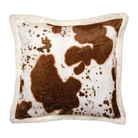 Cowhide Plush Sherpa Throw Accent Pillow