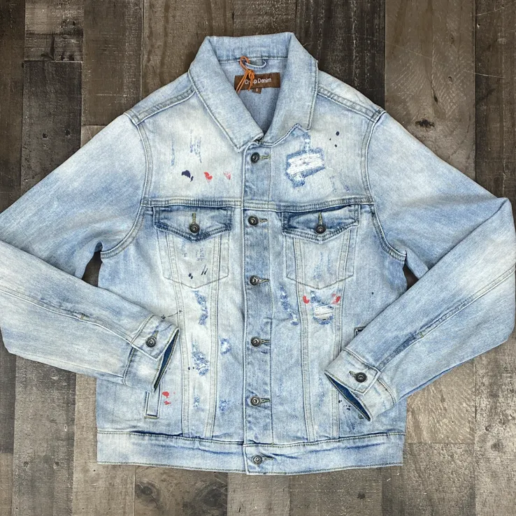 Crysp Denim- Bering denim jacket (light patchwork)