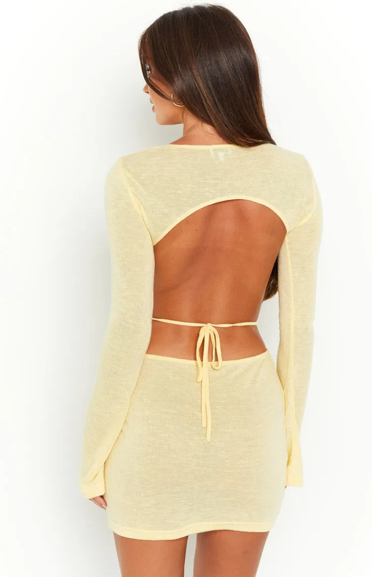 Dacota Yellow Backless Mini Dress