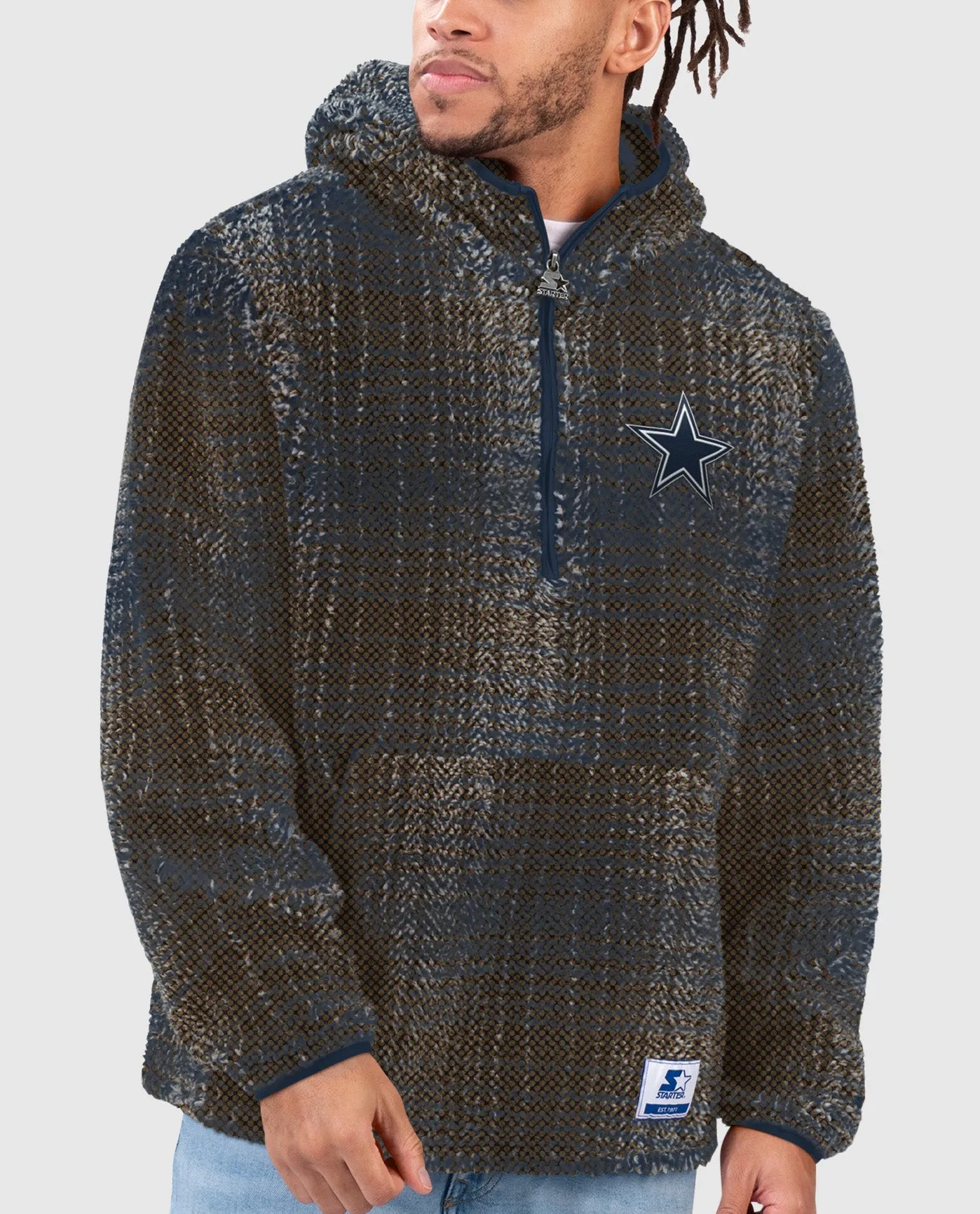 Dallas Cowboys Gus Plaid Sherpa Pullover Jacket