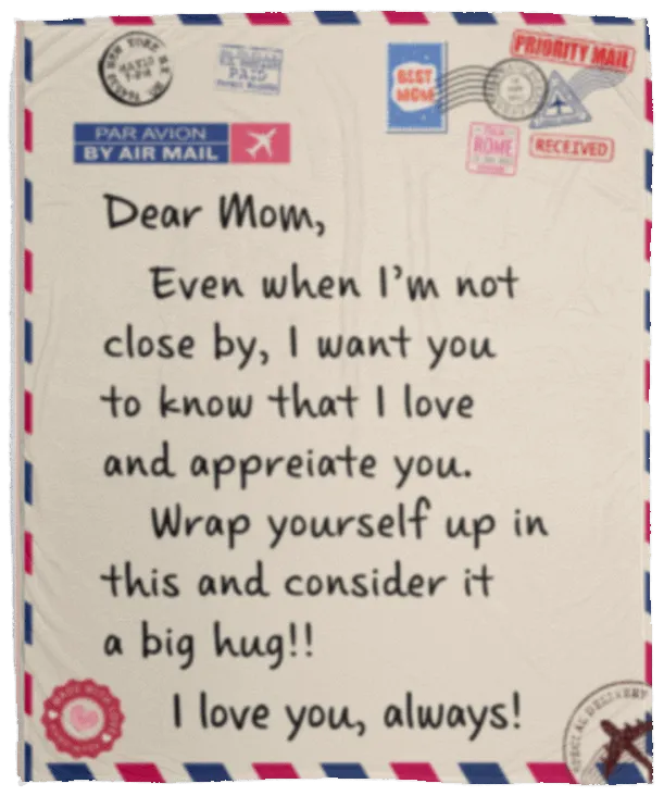 Dear Mom Letter Blanket