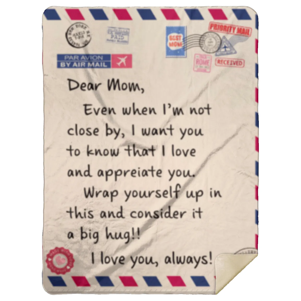 Dear Mom Letter Blanket