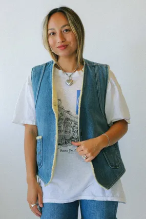 Denim Sherpa Lined Vest