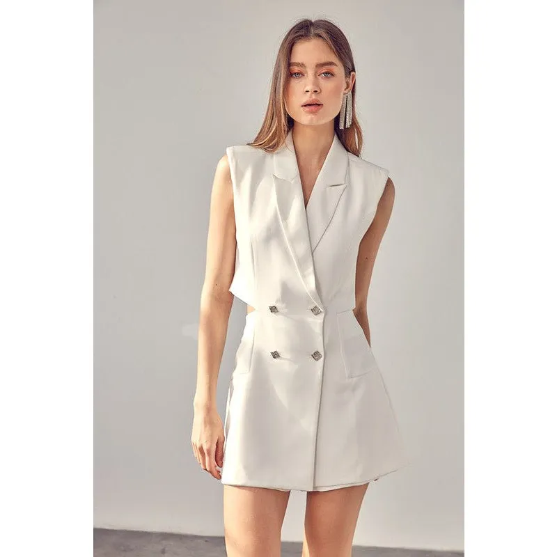 DO   BE COLLECTION Cutout Blazer Vest  Romper