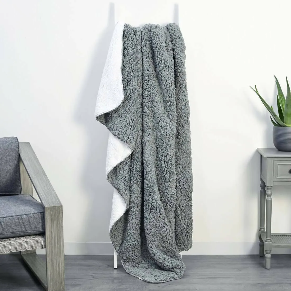 Double Layer Sherpa Super Soft Fleece Blanket Home Sofa Bed Throw