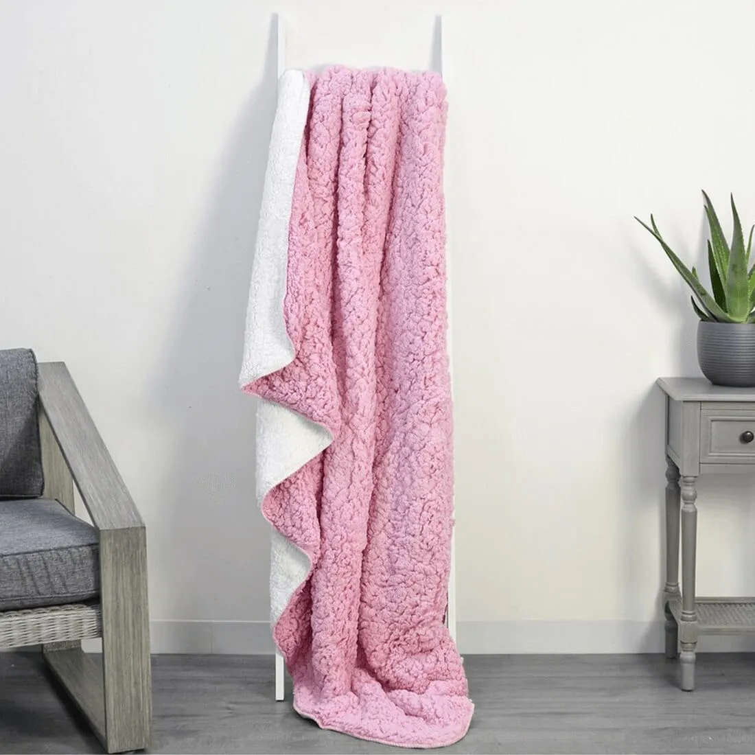 Double Layer Sherpa Super Soft Fleece Blanket Home Sofa Bed Throw