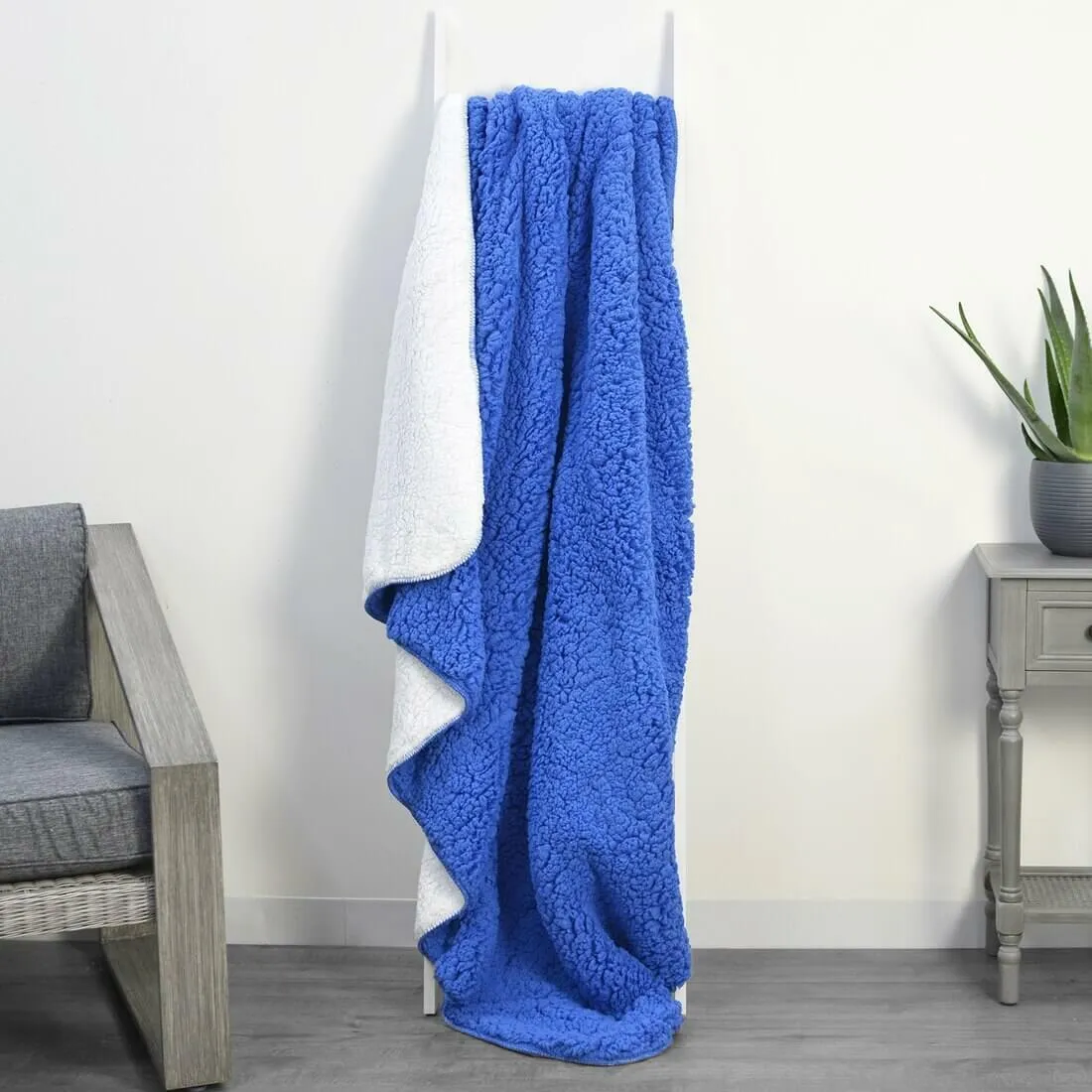 Double Layer Sherpa Super Soft Fleece Blanket Home Sofa Bed Throw