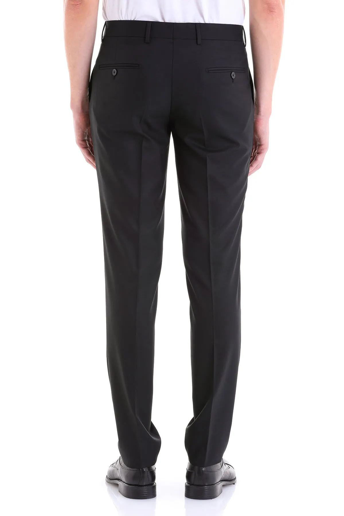 Dynamic Fit Low Waist Wool Black Dress Pants