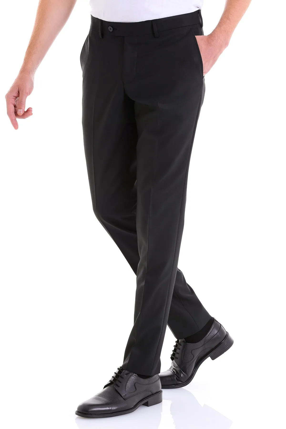 Dynamic Fit Low Waist Wool Black Dress Pants